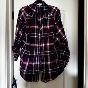 Plaid Button-Up Shirt